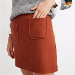 Madewell Museum Patch-Pocket Wool Mini Skirt